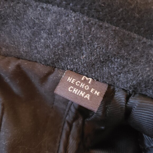 Dockers Wool Blend Car Coat with Scarf (Black, M) NWOT - Picture 5 of 10